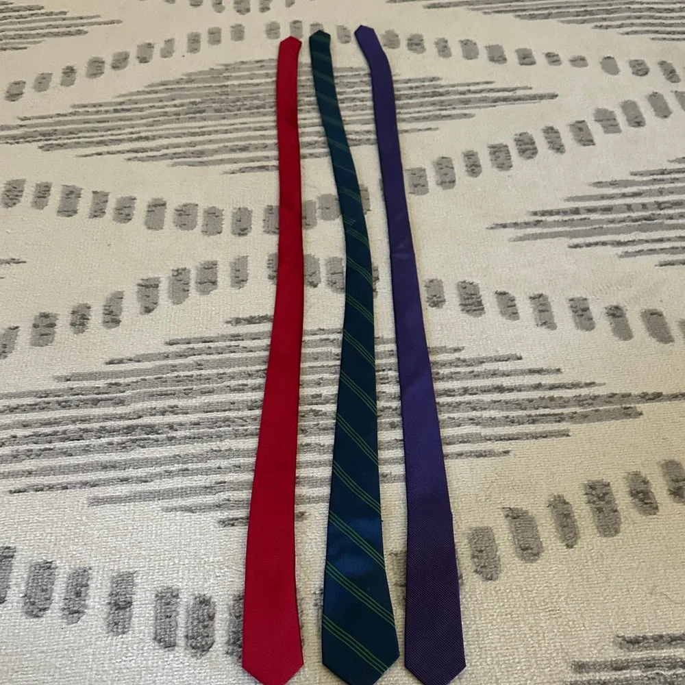 Classic Red, Green/blue, and Purple Crewcuts Tie Set